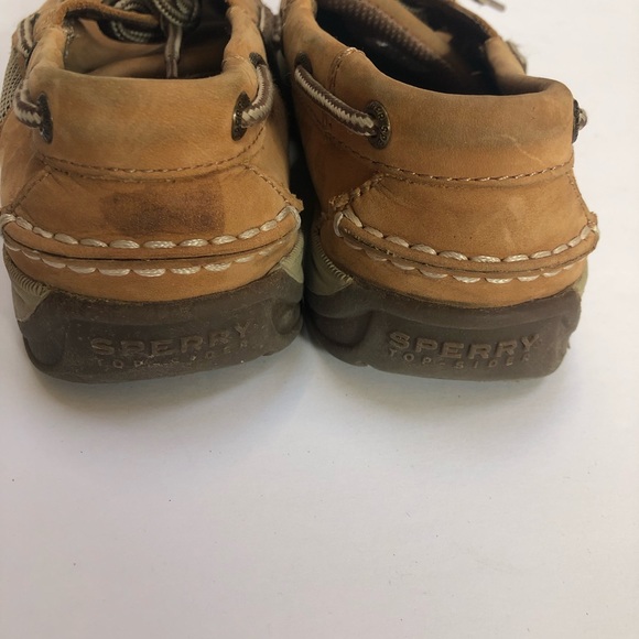 Kids Sperry top-sider Intrepid deck shoes size 3. Brown/tan in color. Leather - Picture 5 of 8